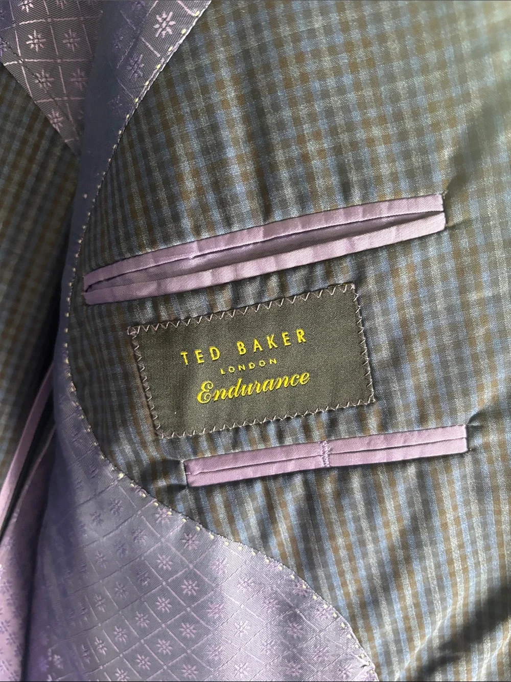 Ted Baker Men's Blue Micro-Check Blazer